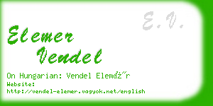 elemer vendel business card